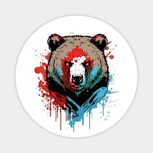 Graffiti Paint Grizzly Bear Creative Magnet